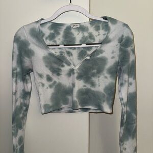 Garage Tie-Dye Long Sleeve Crop Top